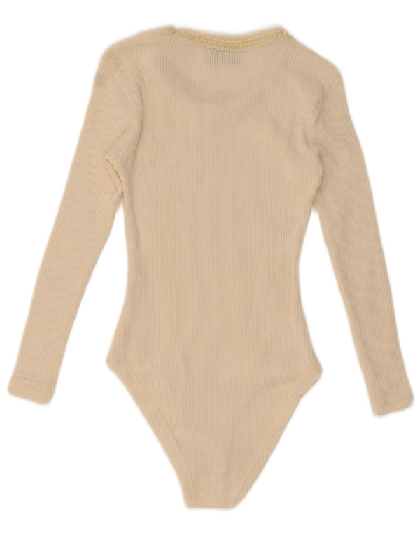 Compagnie Body à manches longues pour femme UK 12 Medium Off White