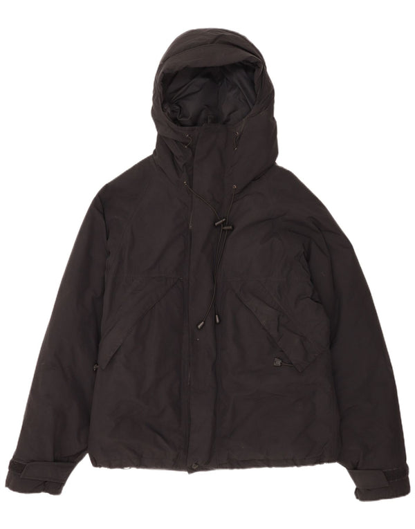 Alberto Aspesi Veste matelassée à capuche pour homme UK 38 Medium Black Nylon