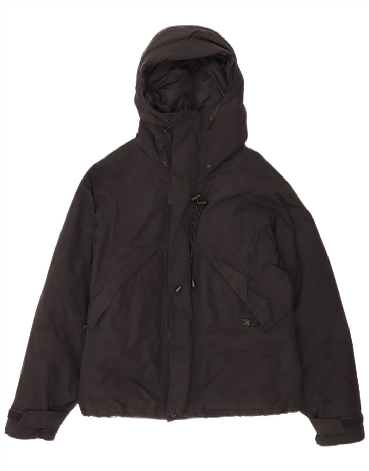 Alberto Aspesi Veste matelassée à capuche pour homme UK 38 Medium Black Nylon