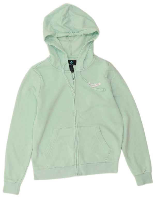 Converse Pull à capuche zippé pour femme UK 10 Petit coton turquoise