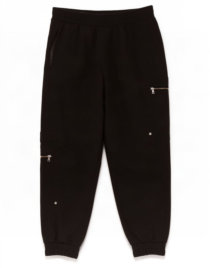 Zara Pantalon Cargo Crop Joggers Femme Large W30 L26 Noir