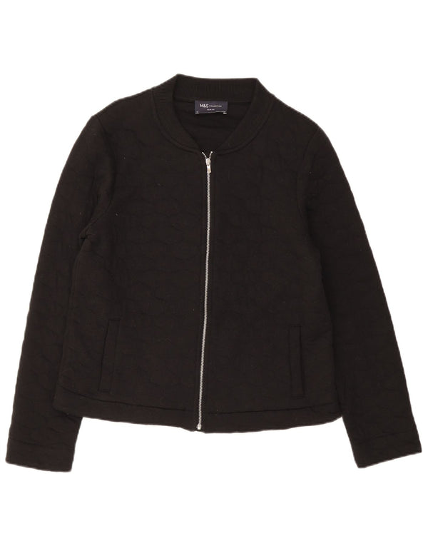 Marks & Spencer Veste matelassée coupe slim pour femme UK 12, coton noir moyen