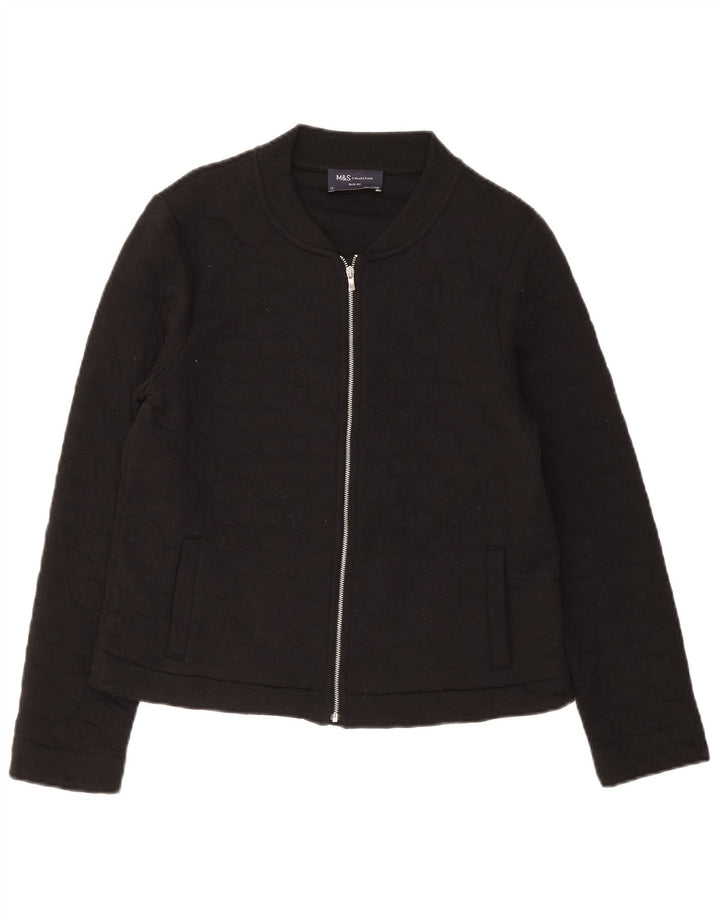 Marks & Spencer Veste matelassée coupe slim pour femme UK 12, coton noir moyen