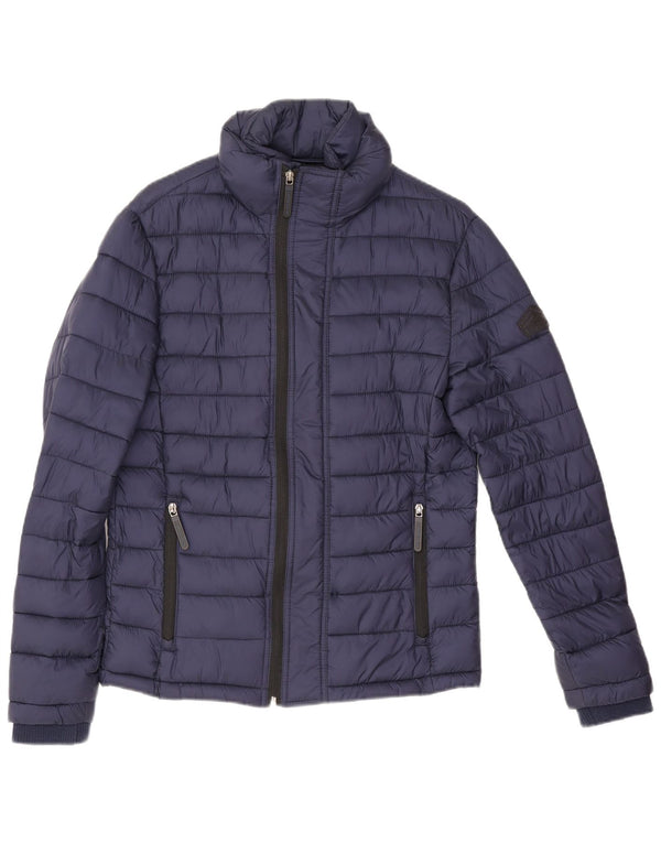 Superdry Veste matelassée pour homme UK 36 Small Bleu marine Nylon