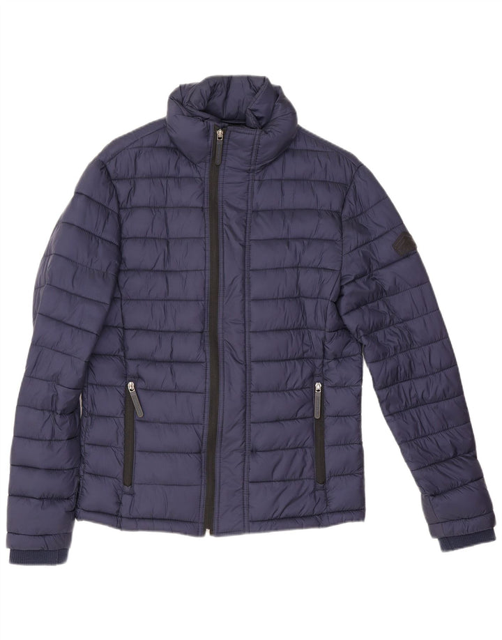 Superdry Veste matelassée pour homme UK 36 Small Bleu marine Nylon