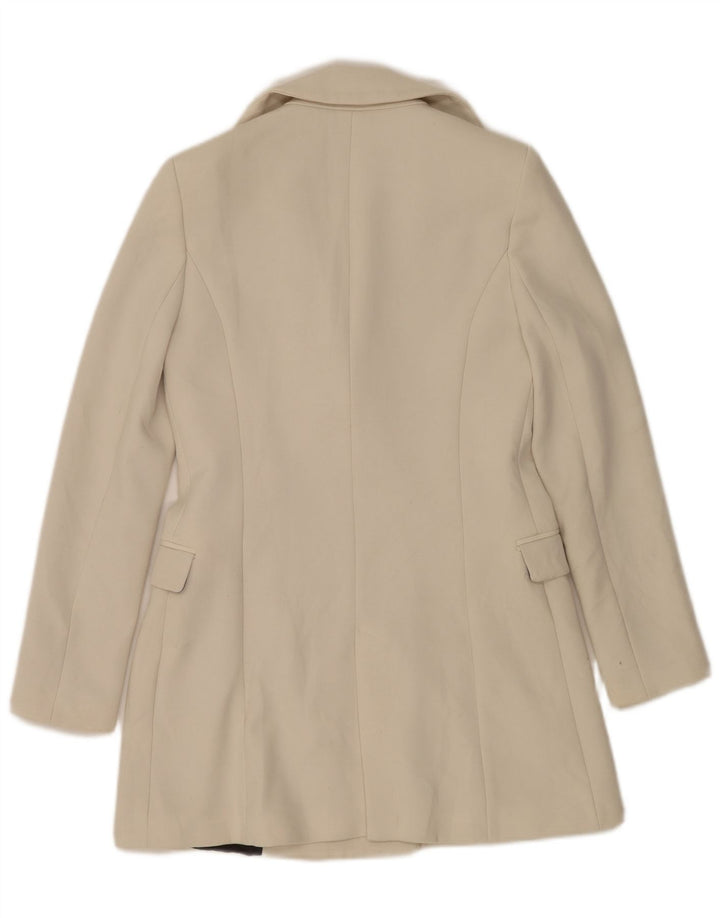Zara Femme Pardessus UK 6 XS Polyester Blanc Cassé
