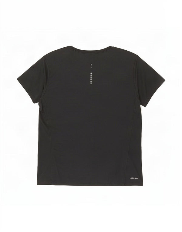 Nike Womens Dri Fit T-Shirt Top UK 14 Large Noir Polyester