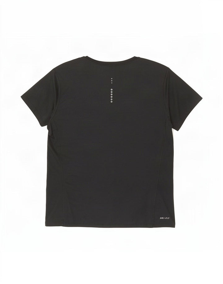 Nike Womens Dri Fit T-Shirt Top UK 14 Large Noir Polyester