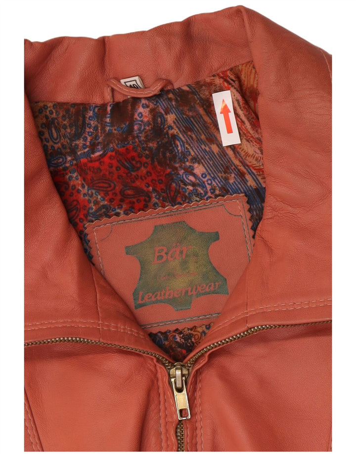 Veste en cuir surdimensionnée femme vintage EU 40 Cuir rose moyen