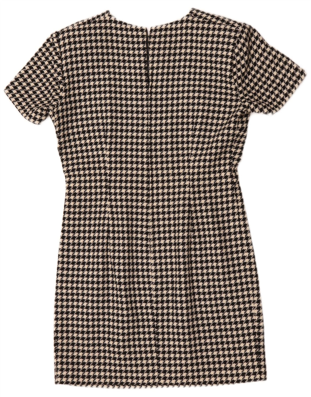 robe fourreau femme vintage UK 12 Pied-de-poule noir moyen