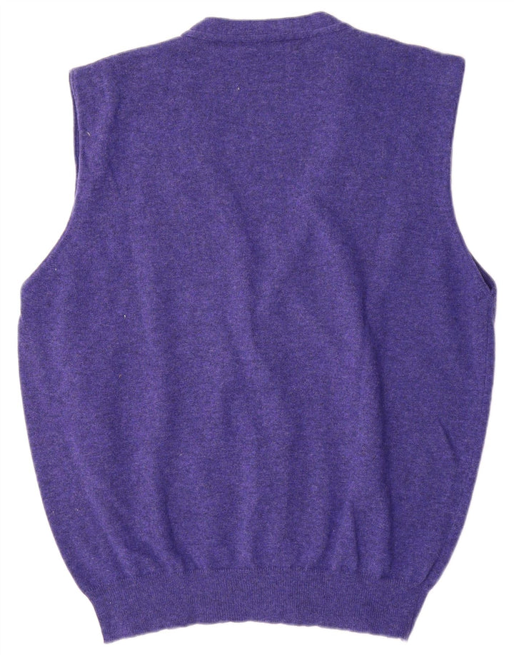 Stefanel Cardigan sans manches pour homme en laine violette
