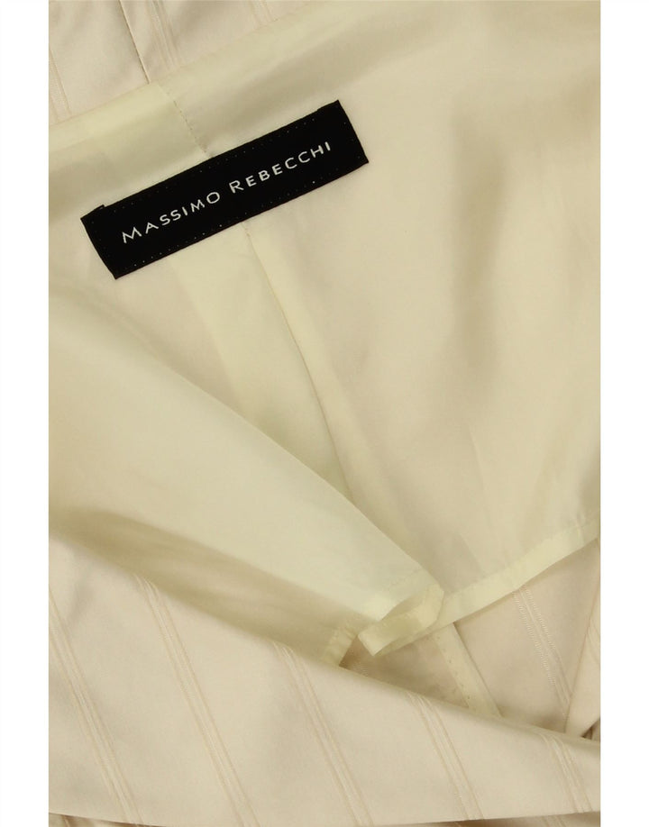 MASSIMO REBECCHI Womens 3/4 Sleeve Blazer Jacket IT 44 Medium Off White Vintage Massimo Rebecchi and Second-Hand Massimo Rebecchi from Messina Hembry 