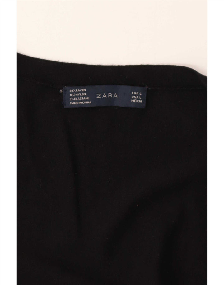 Zara Womens Cardigan Sweater UK 16 Large Rayonne Noire