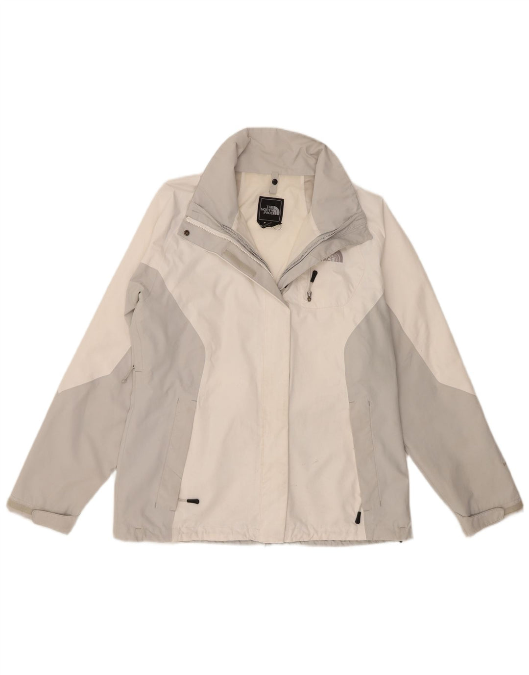 The North Face Veste de pluie pour femme UK 16 Large Blanc Colorblock Polyester
