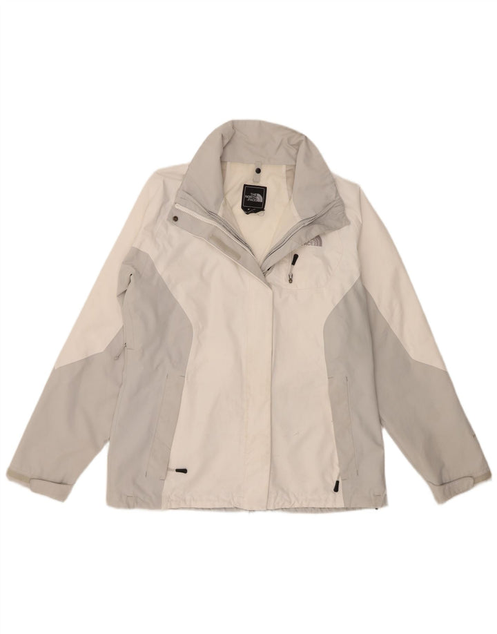 The North Face Veste de pluie pour femme UK 16 Large Blanc Colorblock Polyester