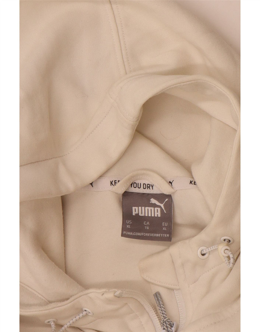 PUMA Sweat à capuche zippé pour homme XL en coton color block blanc cassé