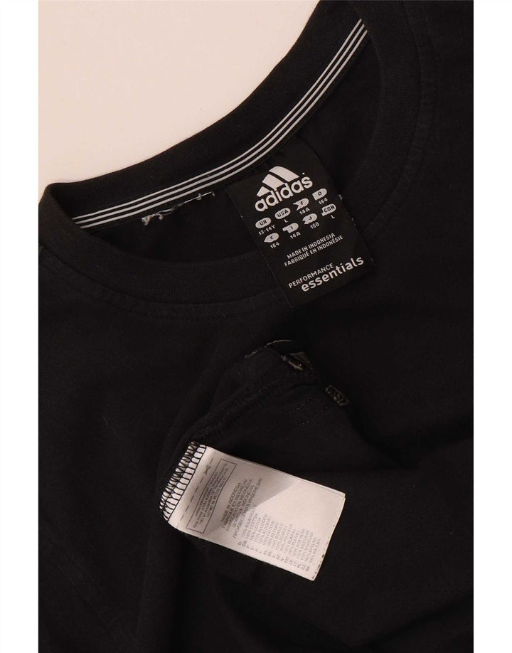 Adidas Top Garçon Manches Longues 13-14 ans Noir Coton