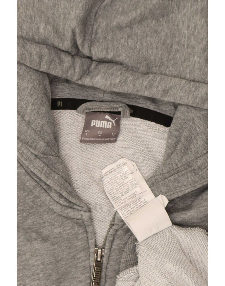 Puma Sweat à capuche zippé pour homme, petit, gris moucheté
