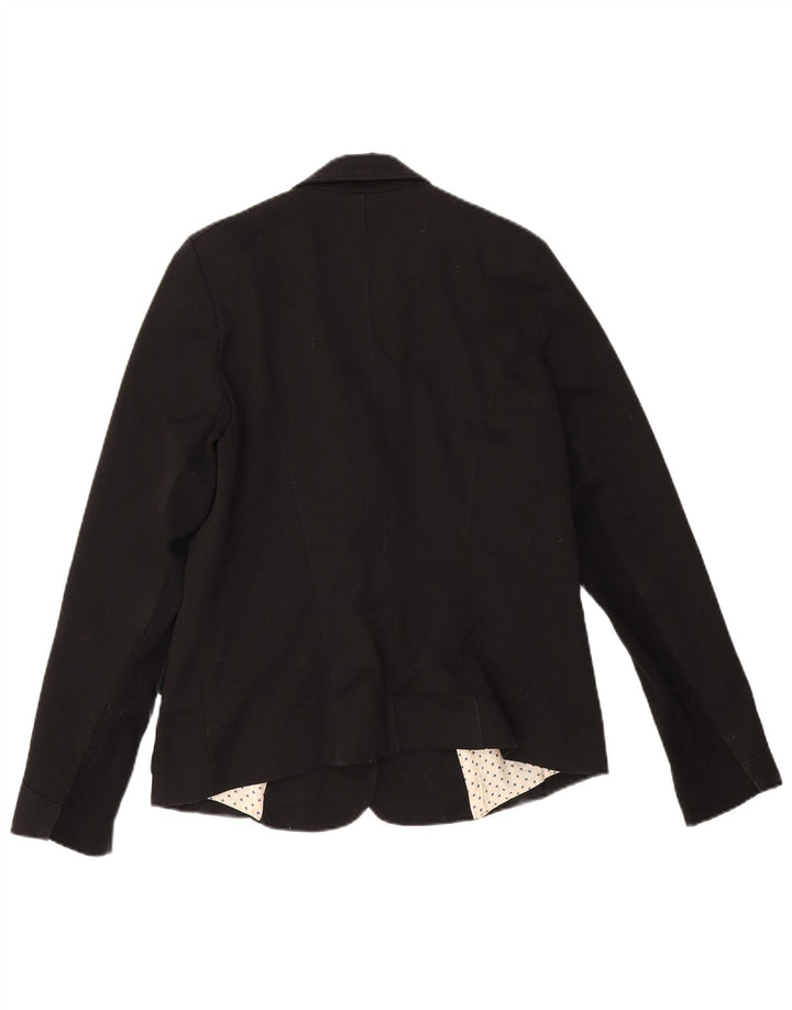 Trussardi Jeans Veste Blazer 2 Boutons Femme UK 14 Noir Moyen