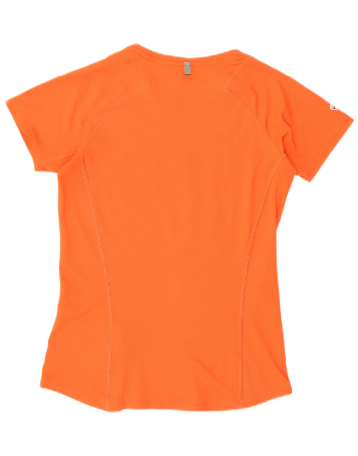 Nike Womens Dri Fit Graphic T-Shirt Top UK 10 Petit Orange Polyester