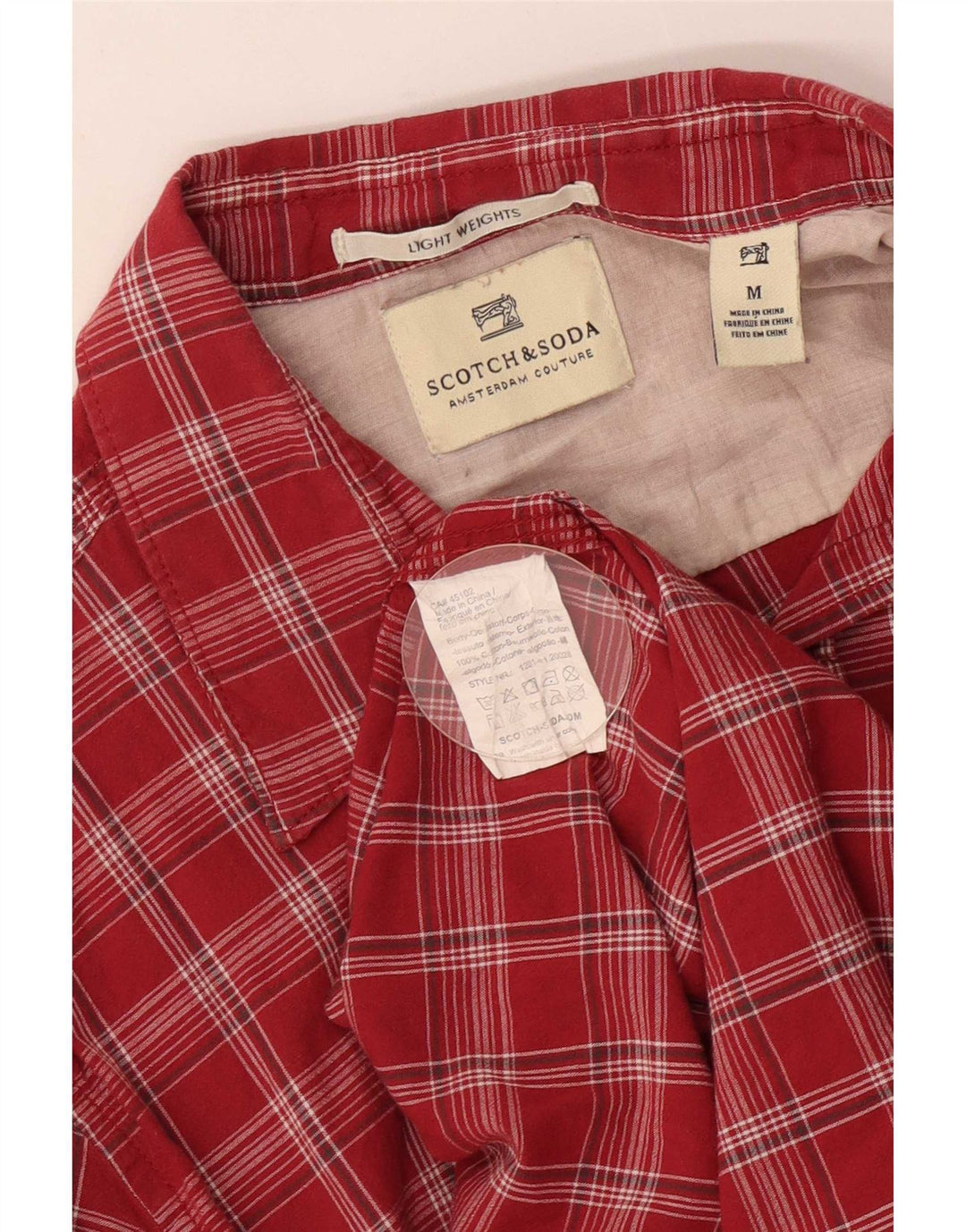 Scotch & Soda Chemise Homme Rouge Moyen Carreaux Coton