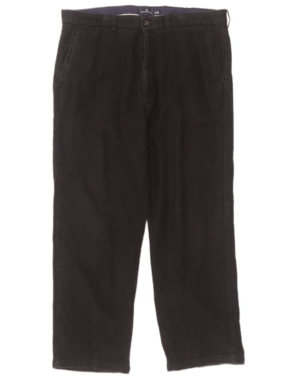 Marks & Spencer Mens Blue Harbour Straight Chino Trousers W36 L29 Black