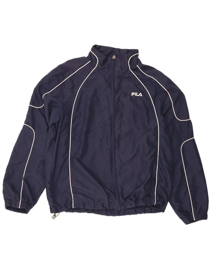 Fila Veste de Pluie Graphique Homme UK 42 XL Bleu Marine Rayé Polyester