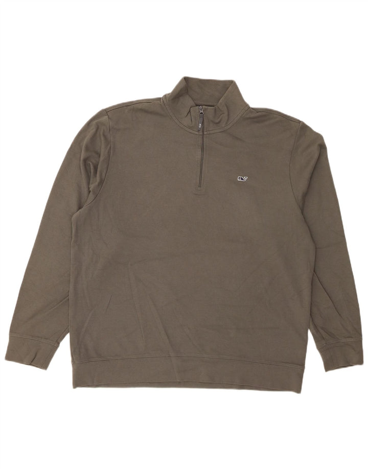 VINEYARD VINES Sweat-shirt à col zippé pour homme, grand gris