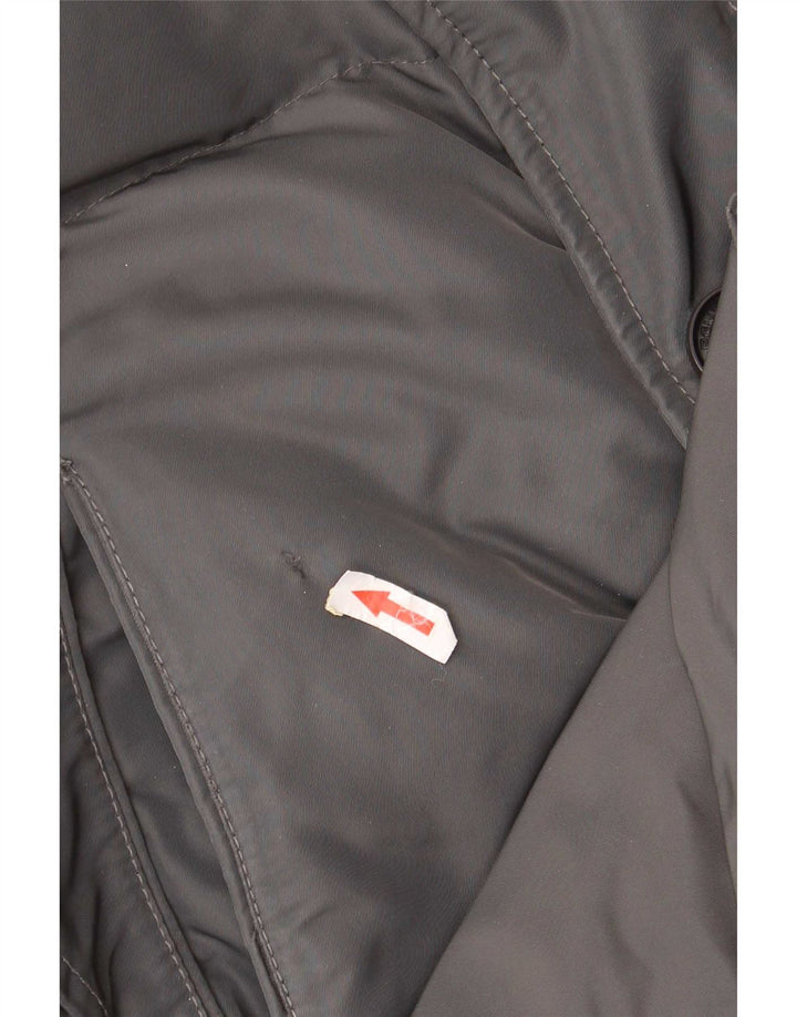 PEUTEREY Manteau matelassé à capuche pour homme UK 40 Large Gris Polyester