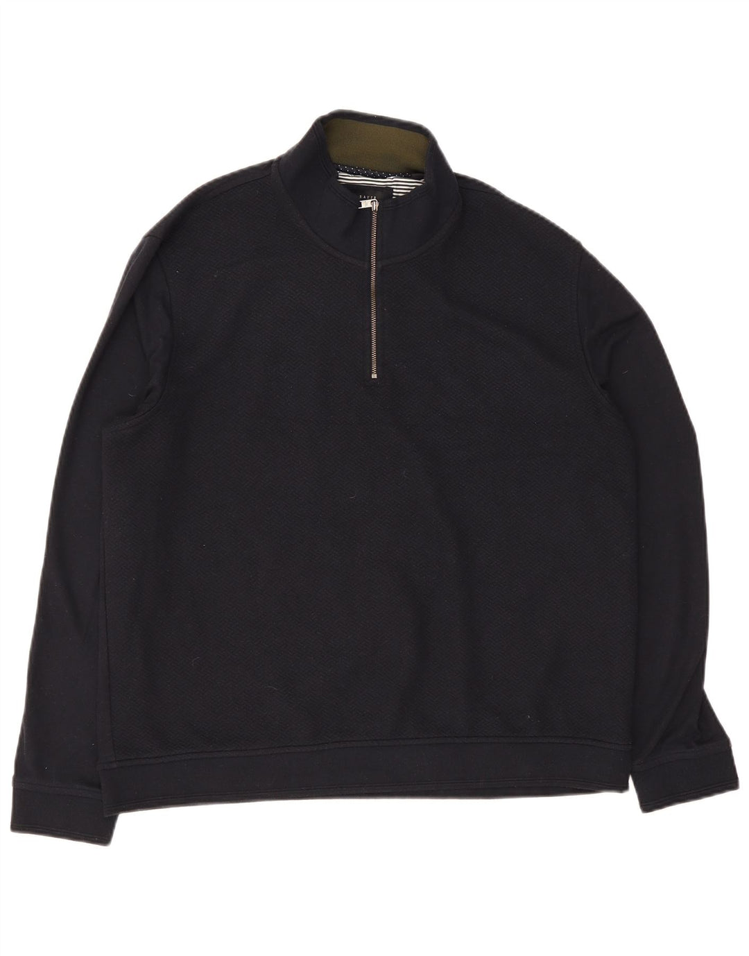 Ted Baker Pull à col zippé pour homme Taille 6 2XL Bleu marine