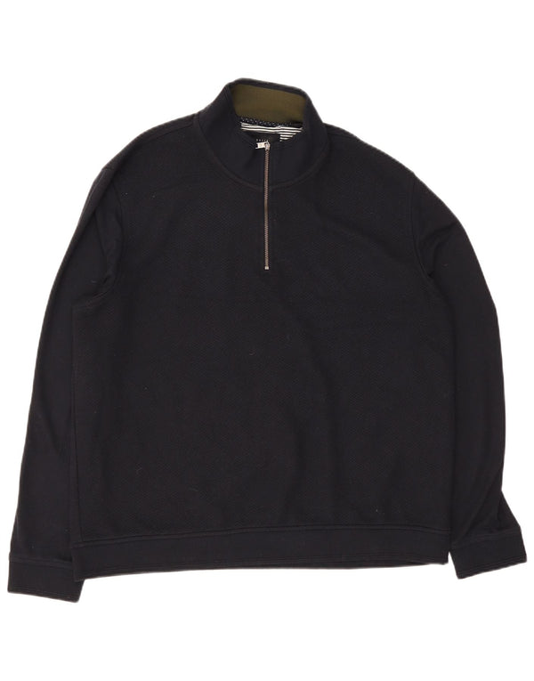Ted Baker Pull à col zippé pour homme Taille 6 2XL Bleu marine