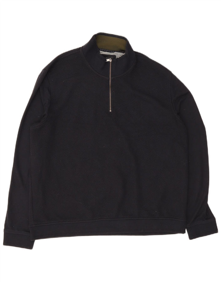 Ted Baker Pull à col zippé pour homme Taille 6 2XL Bleu marine