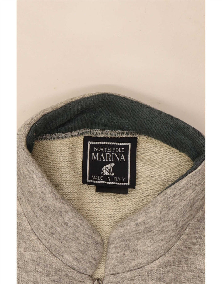 North Pole Sweat-shirt à col zippé pour homme XL Gris Colorblock
