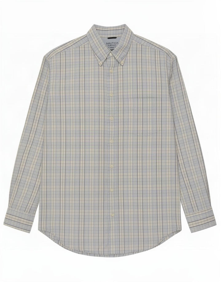 Nautica Chemise Homme XL Bleu Carreaux Coton
