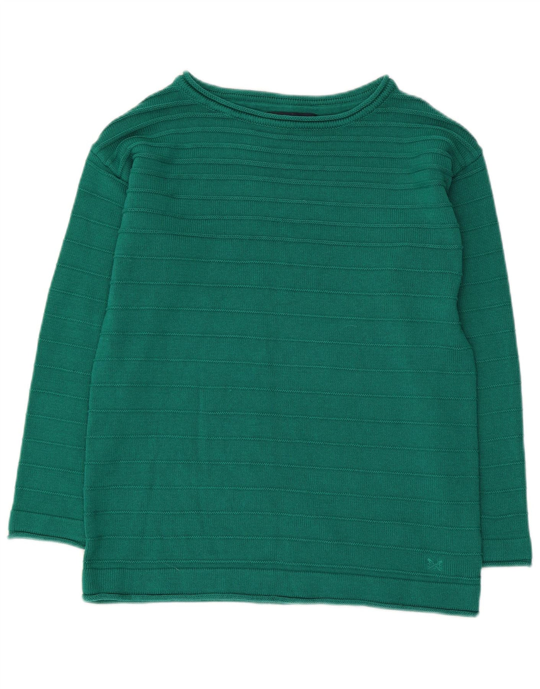 CREW CLOTHING Pull col bateau pour femme en coton vert moyen UK 12