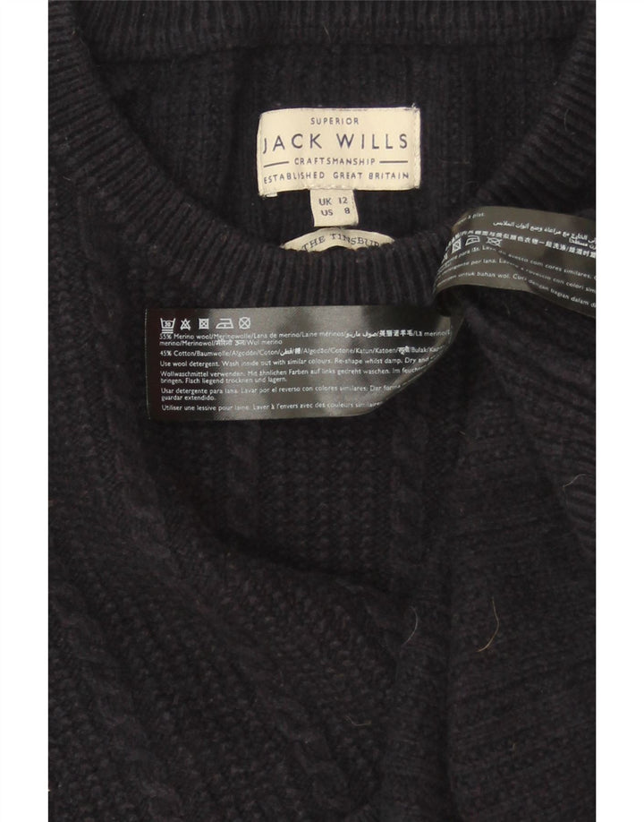 JACK WILLS Pull à col rond pour femme UK 12 Bleu marine moyen