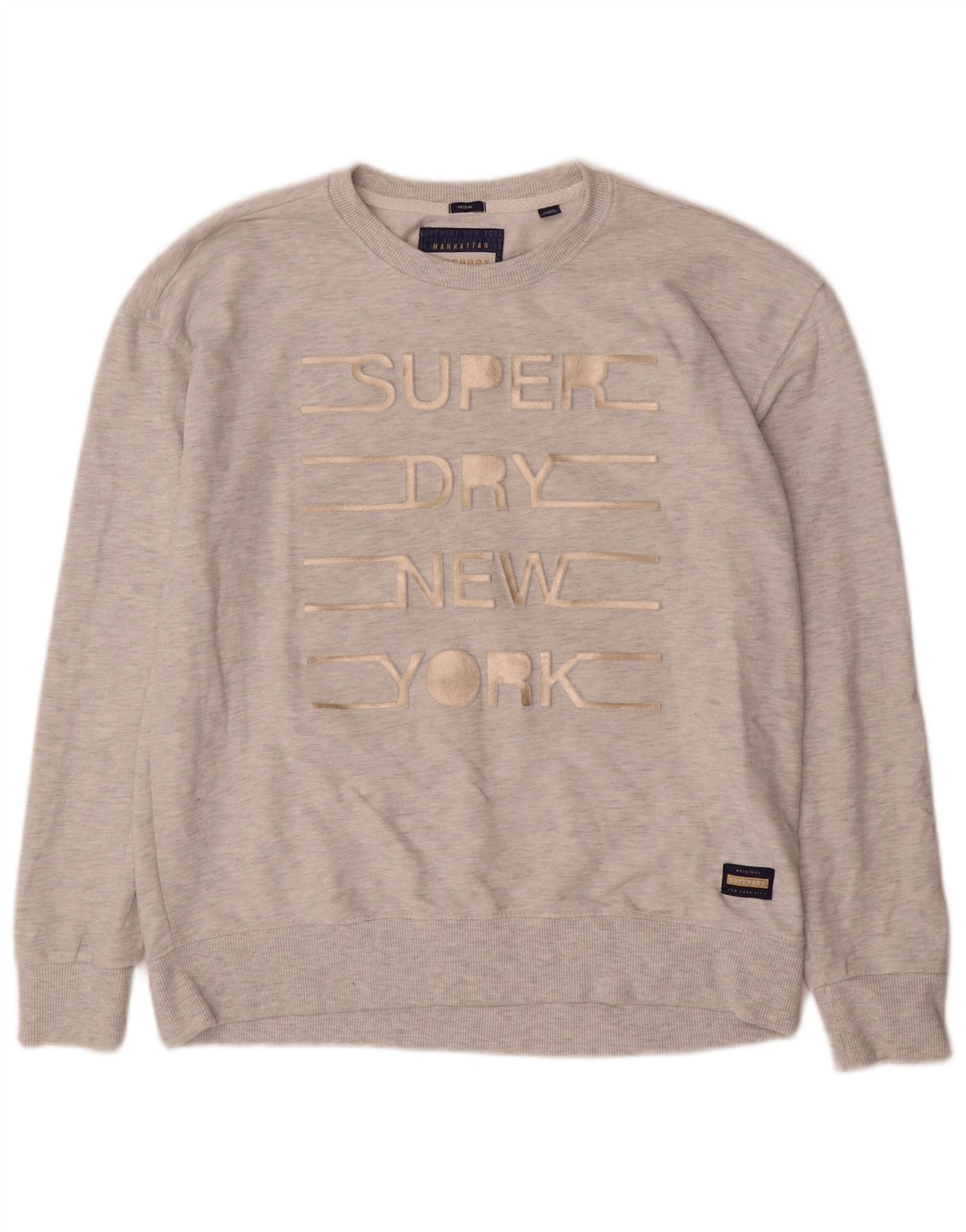 Superdry Sweat-shirt graphique pour femme UK 14 Gris moyen chiné en coton