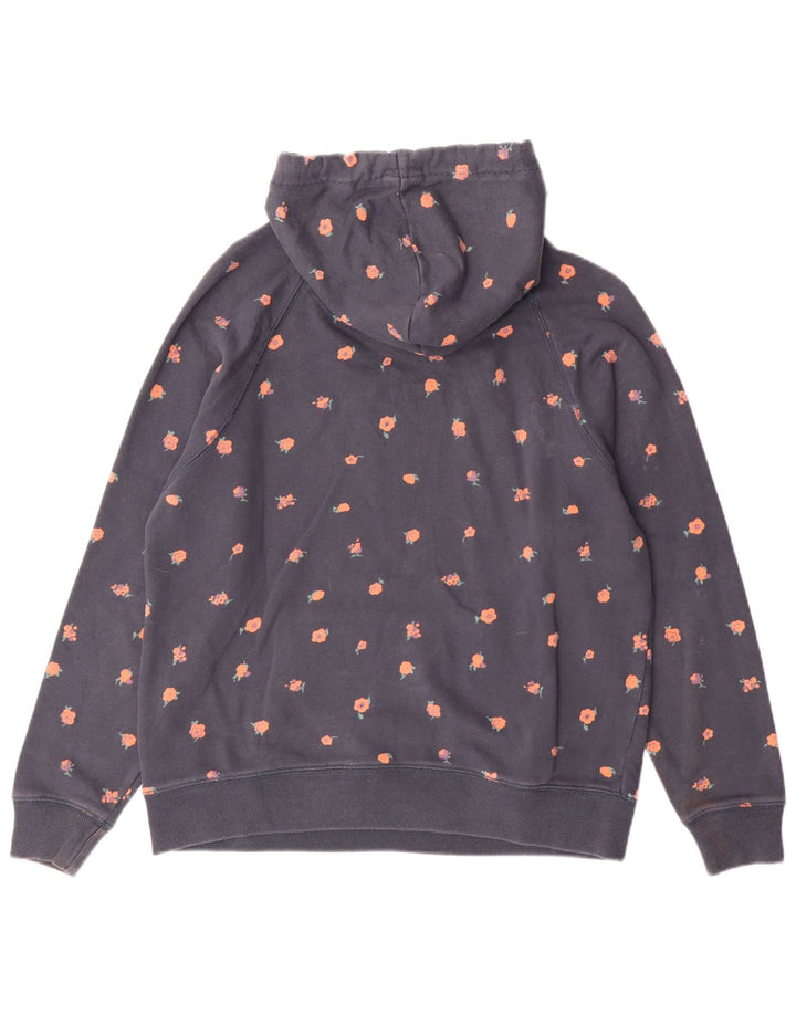 Jack Wills Pull à capuche graphique pour femme UK 12 Bleu marine moyen Coton