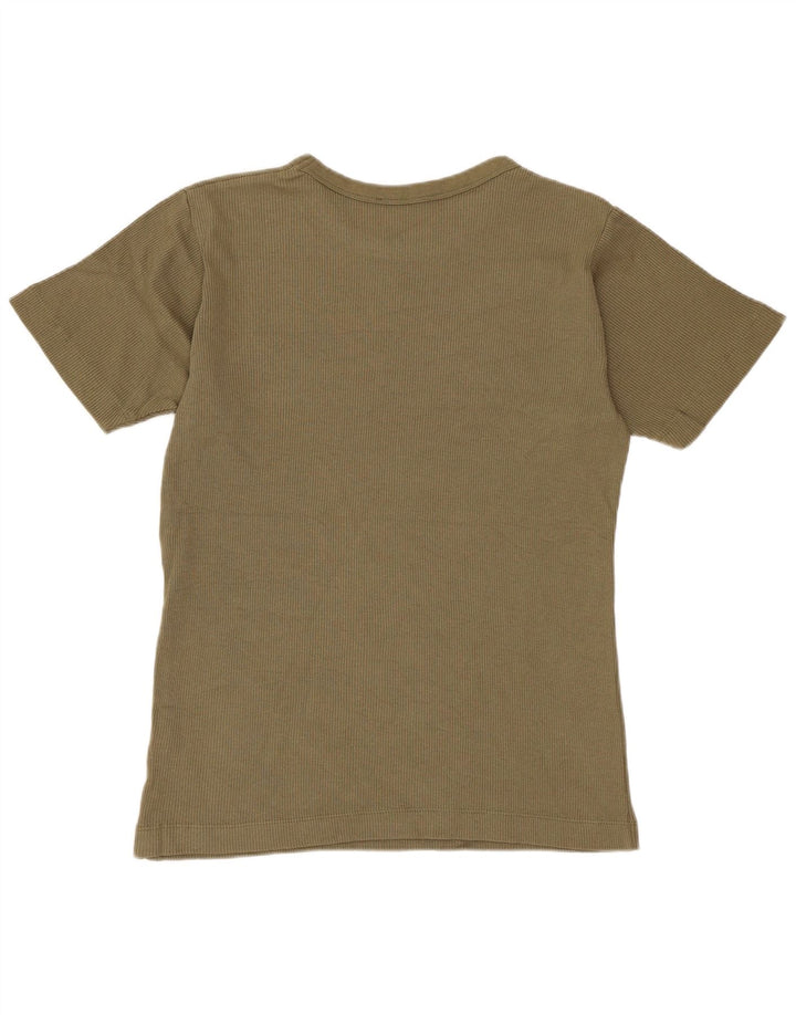 ZARA Homme T-Shirt Top Petit Kaki Coton