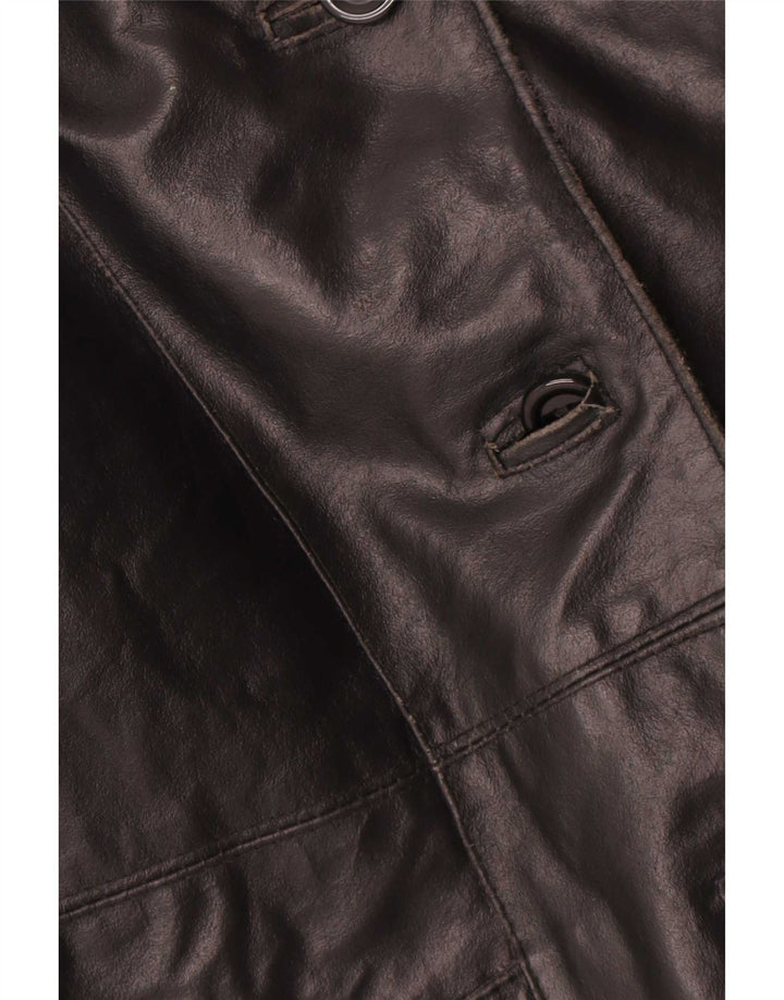 Bayside Veste en cuir surdimensionnée pour femme UK 10 Small Noir