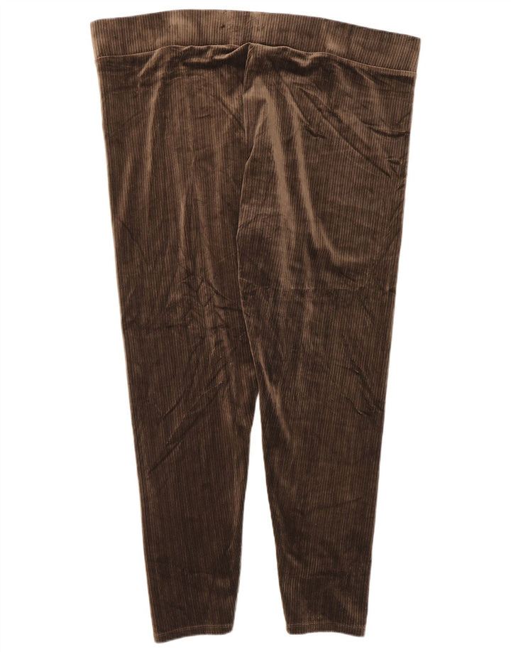 Marks & Spencer Leggings en velours pour femme UK 20 2XL Marron Polyester