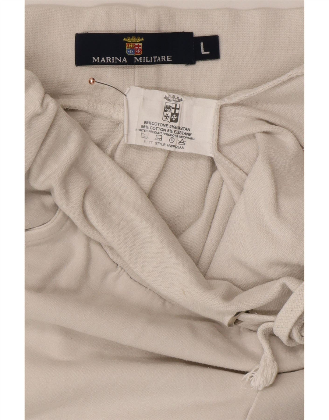 MARINA MILITARE Pantalon de survêtement pour femme Joggers UK 16 Large Blanc