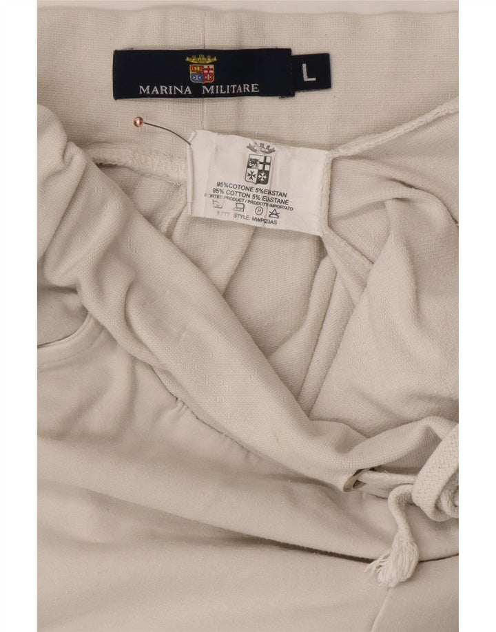 MARINA MILITARE Pantalon de survêtement pour femme Joggers UK 16 Large Blanc