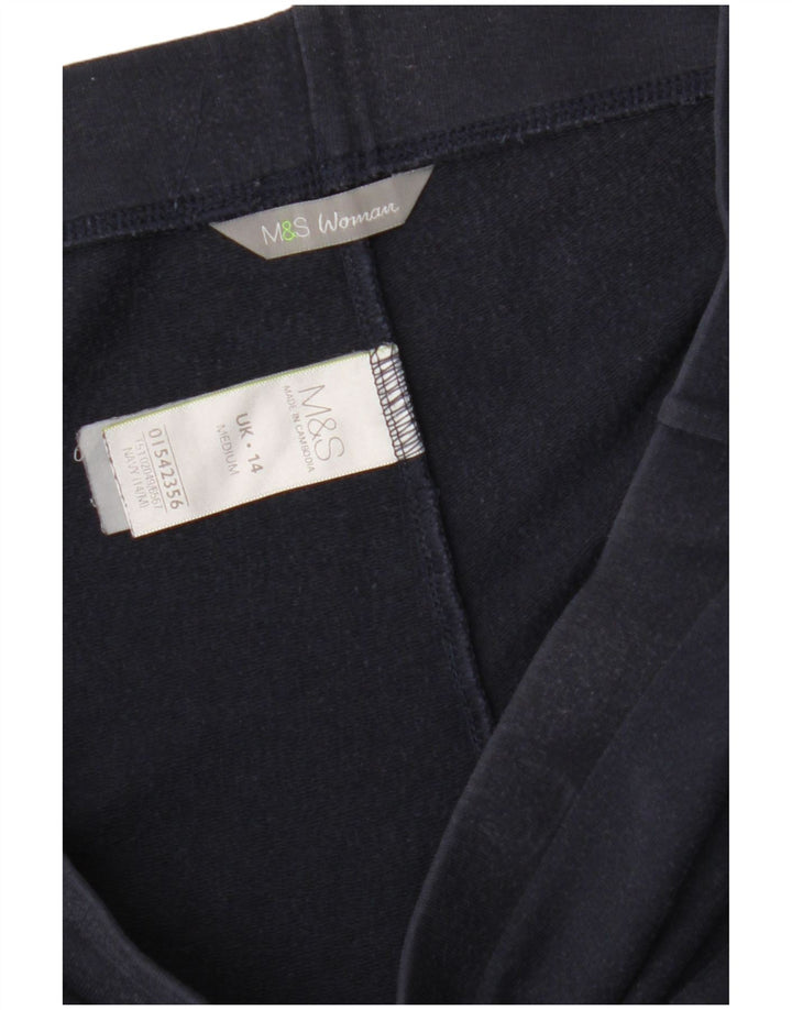 MARKS & SPENCER Pantalon de survêtement pour femme UK 14 Large Bleu Marine Coton