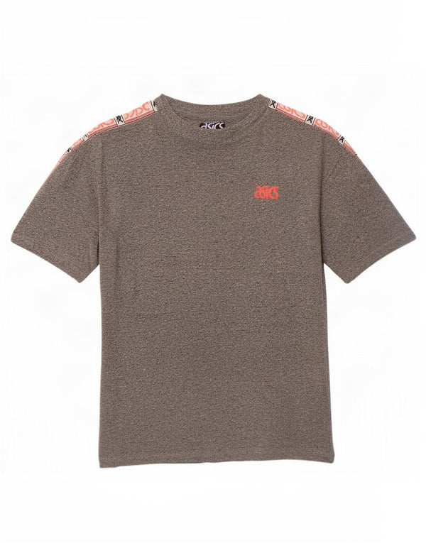 Asics T-shirt graphique pour femme UK 18 XL Gris chiné en coton
