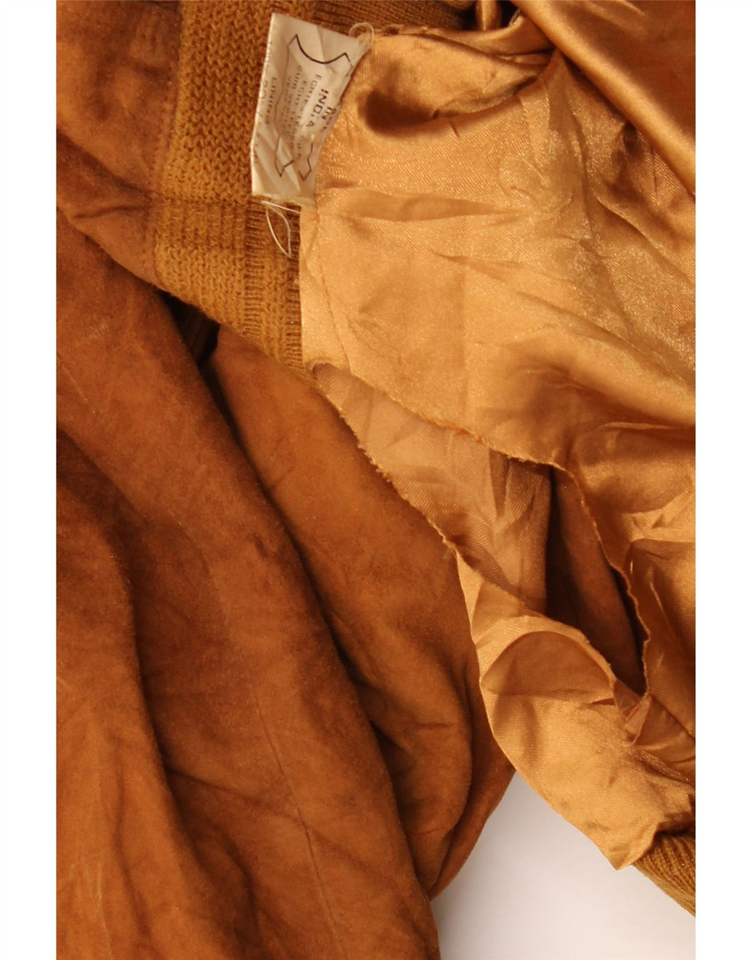 vintage Mens Suede Bomber Jacket EU 56 3XL Cuir Marron