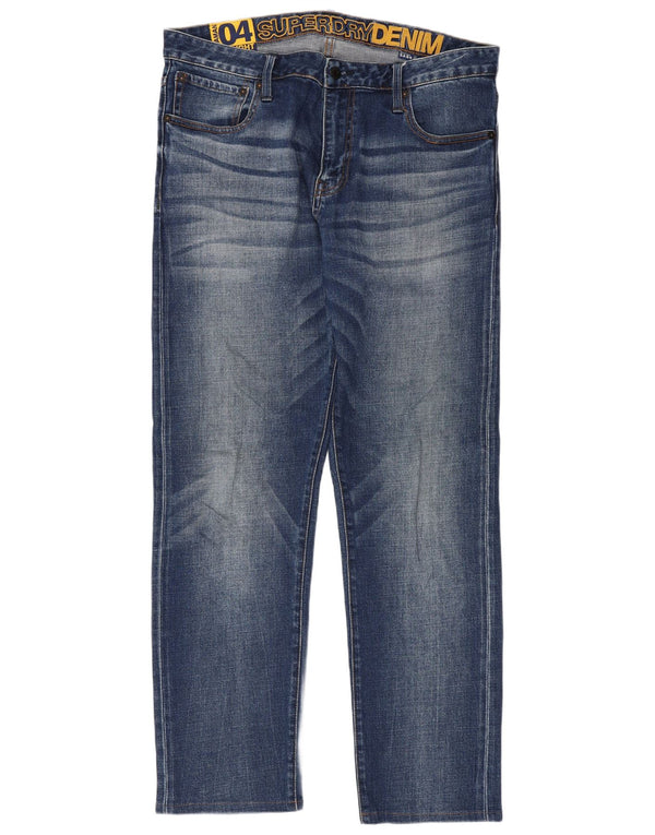 Superdry Jean Droit W34 L30 Bleu Coton Homme