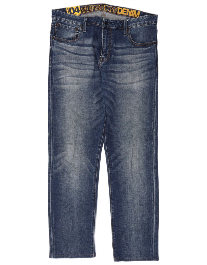 Superdry Jean Droit W34 L30 Bleu Coton Homme