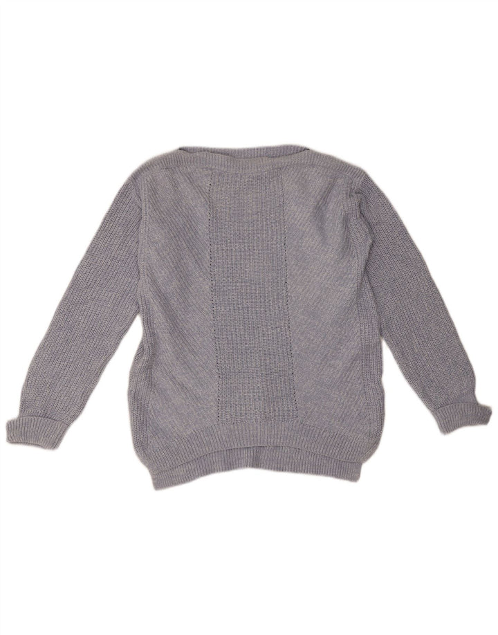 Marks & Spencer Pull surdimensionné à col bateau pour femme UK 10 Petit Bleu