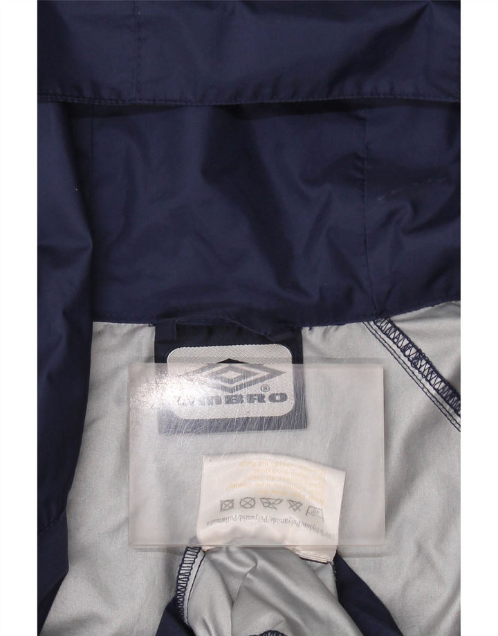 UMBRO Veste de pluie à capuche graphique pour homme UK 36 Small Bleu marine Nylon